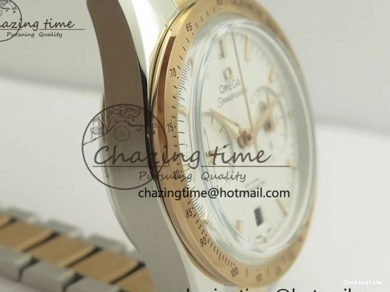 0327 Thermal Speedmaster ’57 Co-Axial SS RG OMF 1:1 Best Edition White Dial On SS RG Bracelet A9300 (Free Leather Strap) 8074